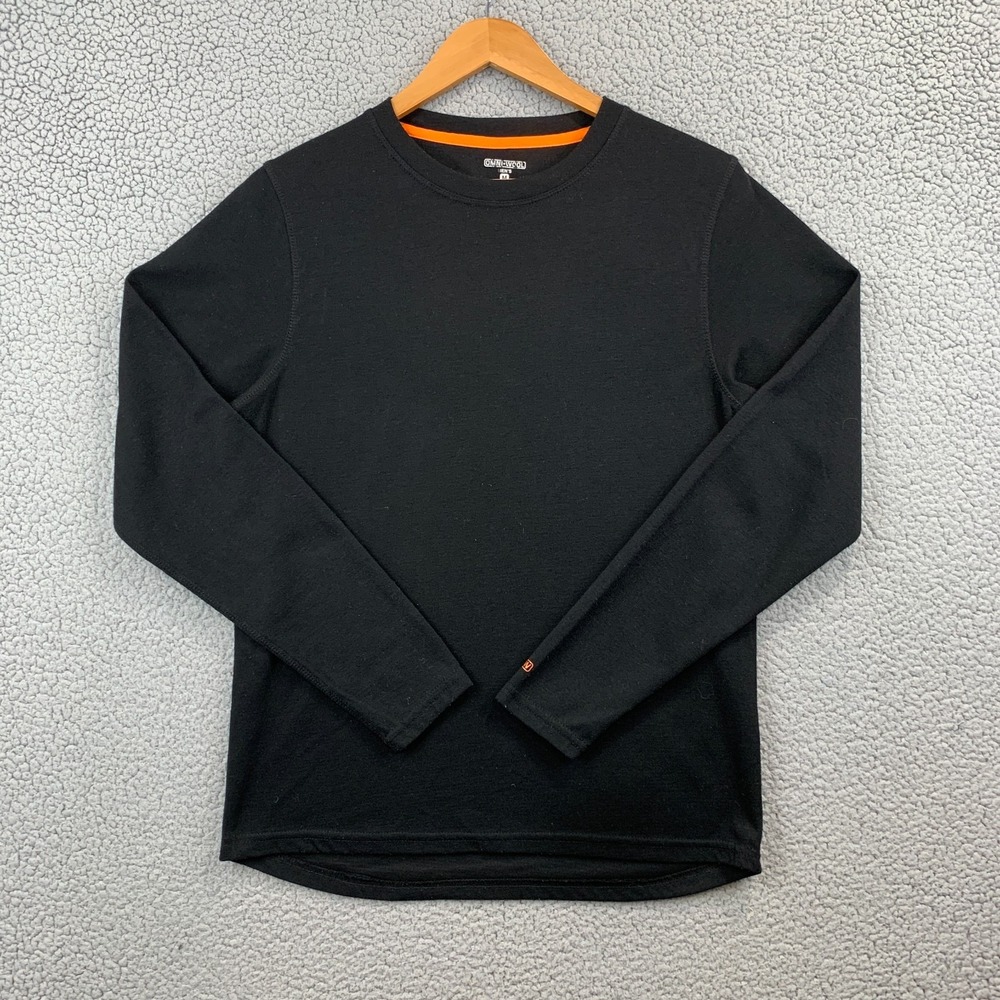Omni Wool Shirt Mens Medium Black Wool Blend Long Sleeve Base Layer